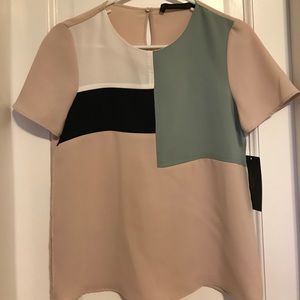 Zara Color Block Blouse - NEW W TAGS